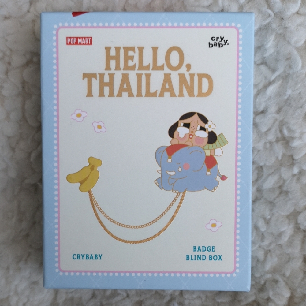 Pop Mart Crybaby Hello Thailand Blind Box Badge – Light Blue